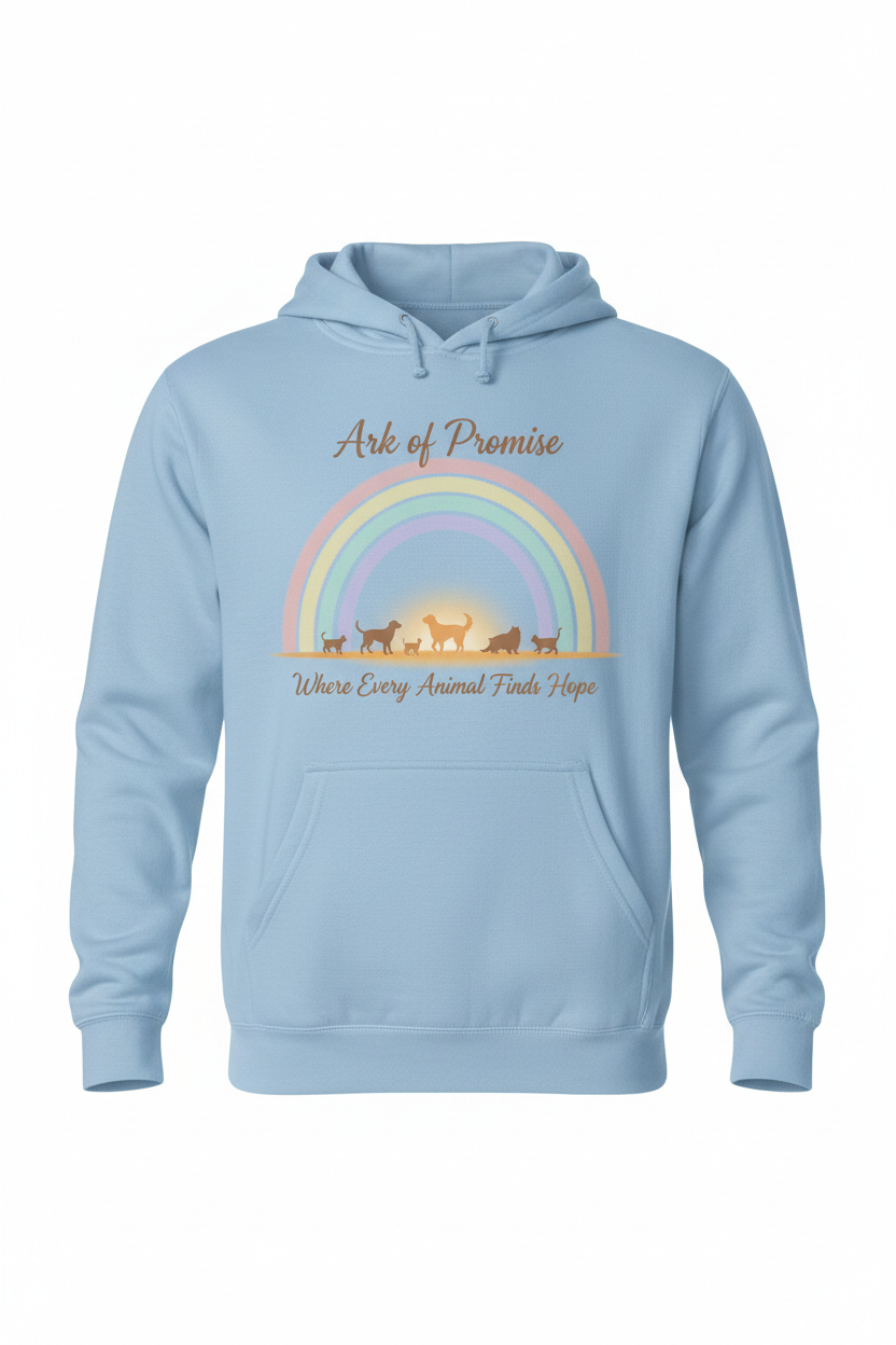 Rainbow Walk Hoodie Brown Text