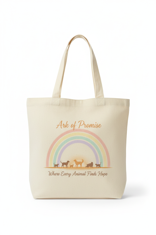 Rainbow Walk Tote Bag Brown Text