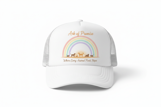 Rainbow Walk Trucker Hat Brown Text